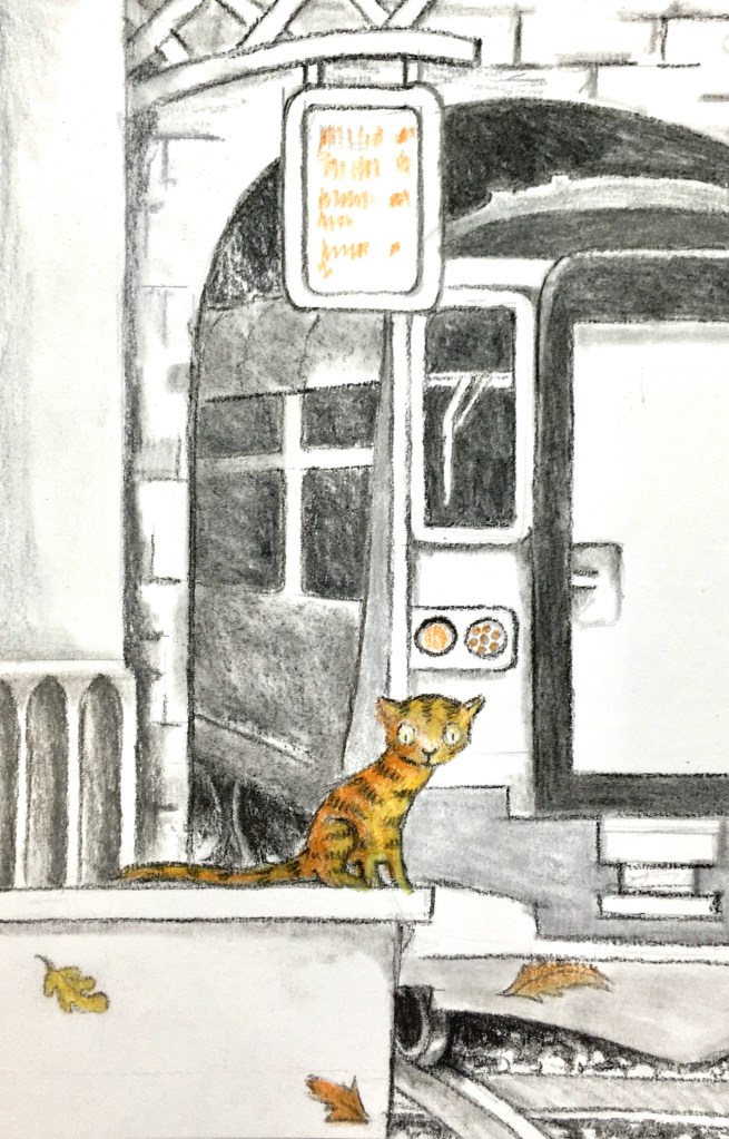 Illustration from children's book 'A Cat Called Waverley' 